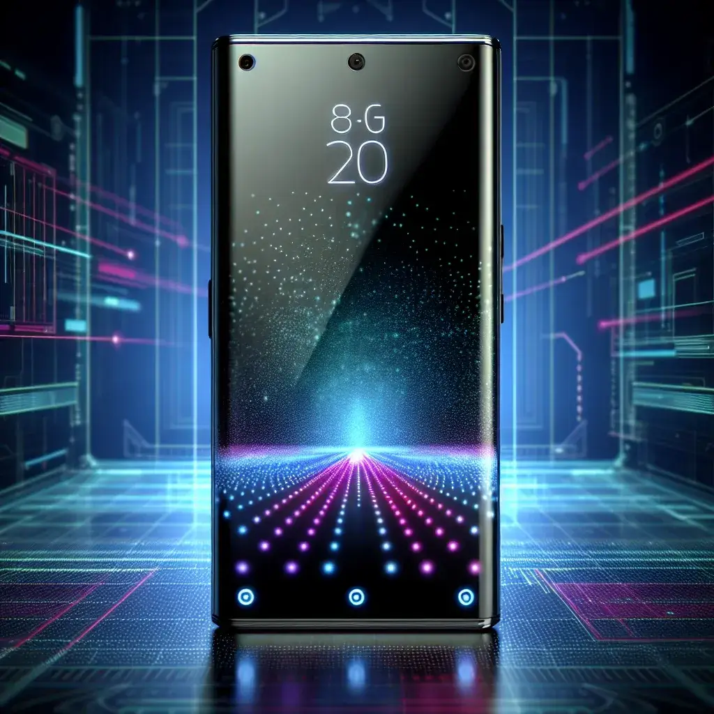"iPhone 17 Pro Max dengan teknologi layar MicroLED, menunjukkan desain elegan dan inovatif yang merevolusi pengalaman smartphone."