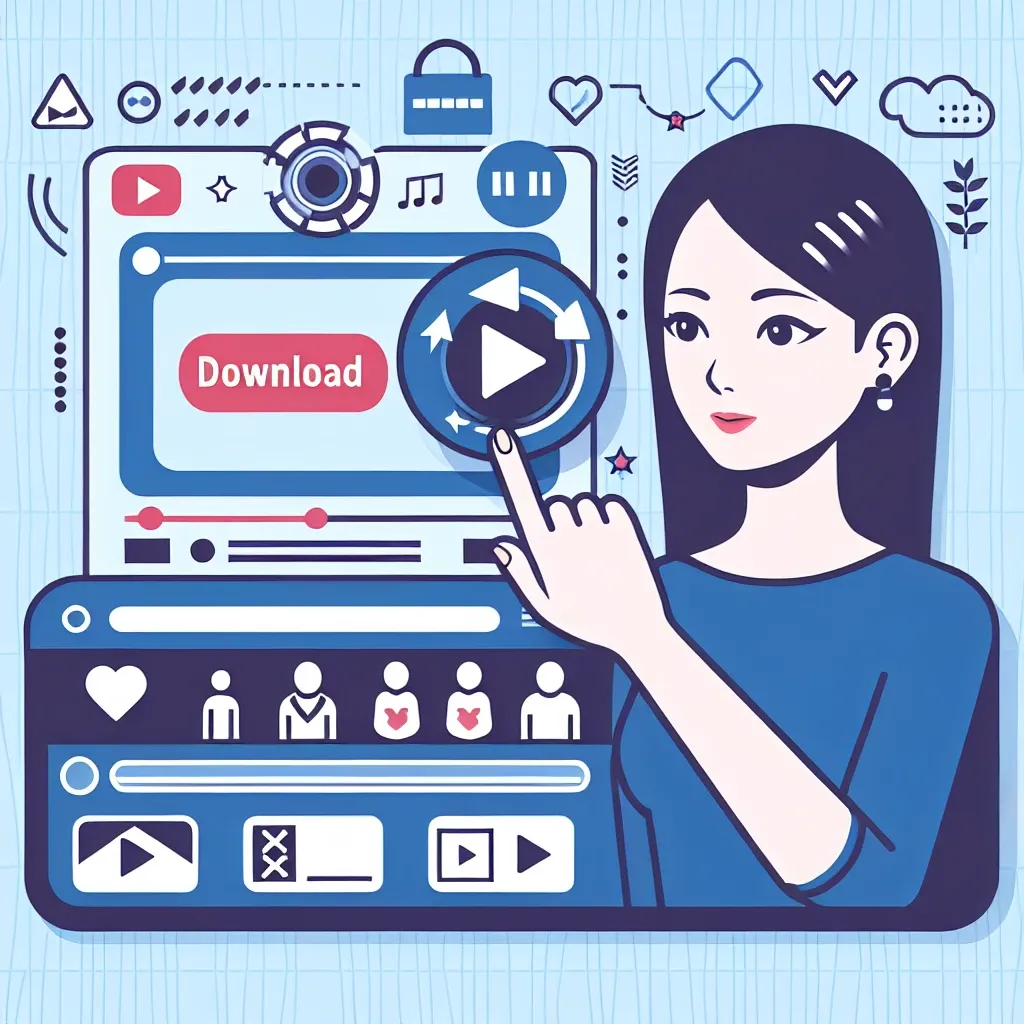 "Illustration of the step-by-step process to download Facebook videos using Save from FB tool in the guide 'Cara Mudah Download Video Facebook dengan Save from FB - Panduan Lengkap.'"